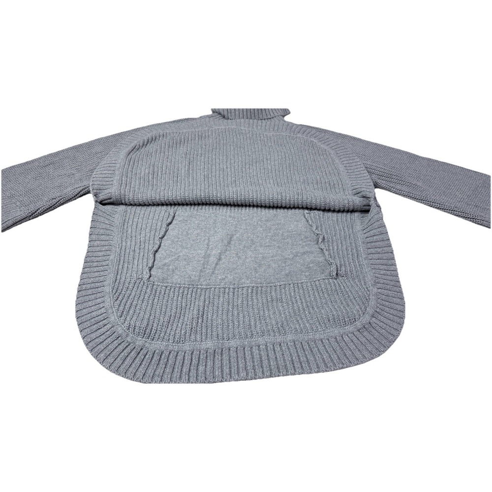 Ugg Poncho Women's Medium Grey Chunky Knit Cowl Neck Sweater Cotton 1k - Picture 8 of 13